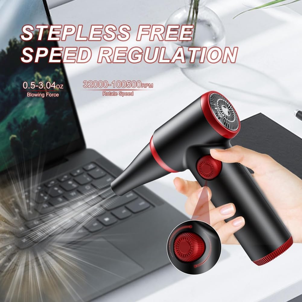 Spruzzatore elettrico ad aria compressa 100.500 min con soffiatore d'aria ricaricabile a LED per computer PC