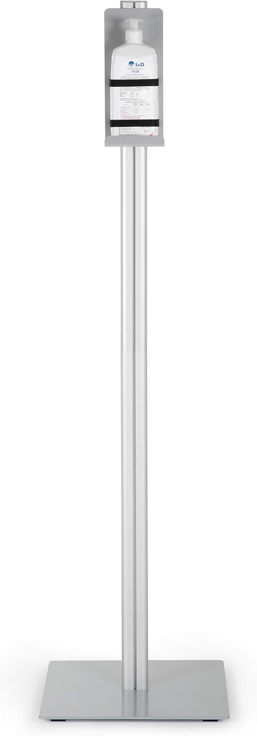 M&T Displays Floor Stand Universal Holder for Liquid/Lotion Soap or Hand Sanitizing Products, Medical Face Mask, Disposable Glove, Wipe, Facial Tissue