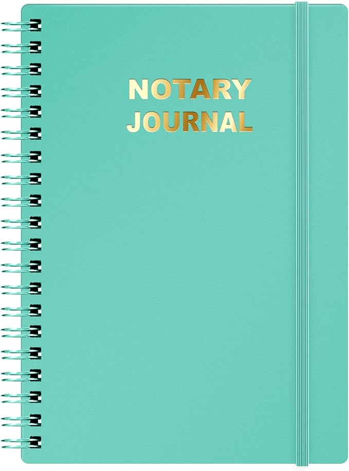 Notary Journal Log Book, 7"x10", spiral bound Notary