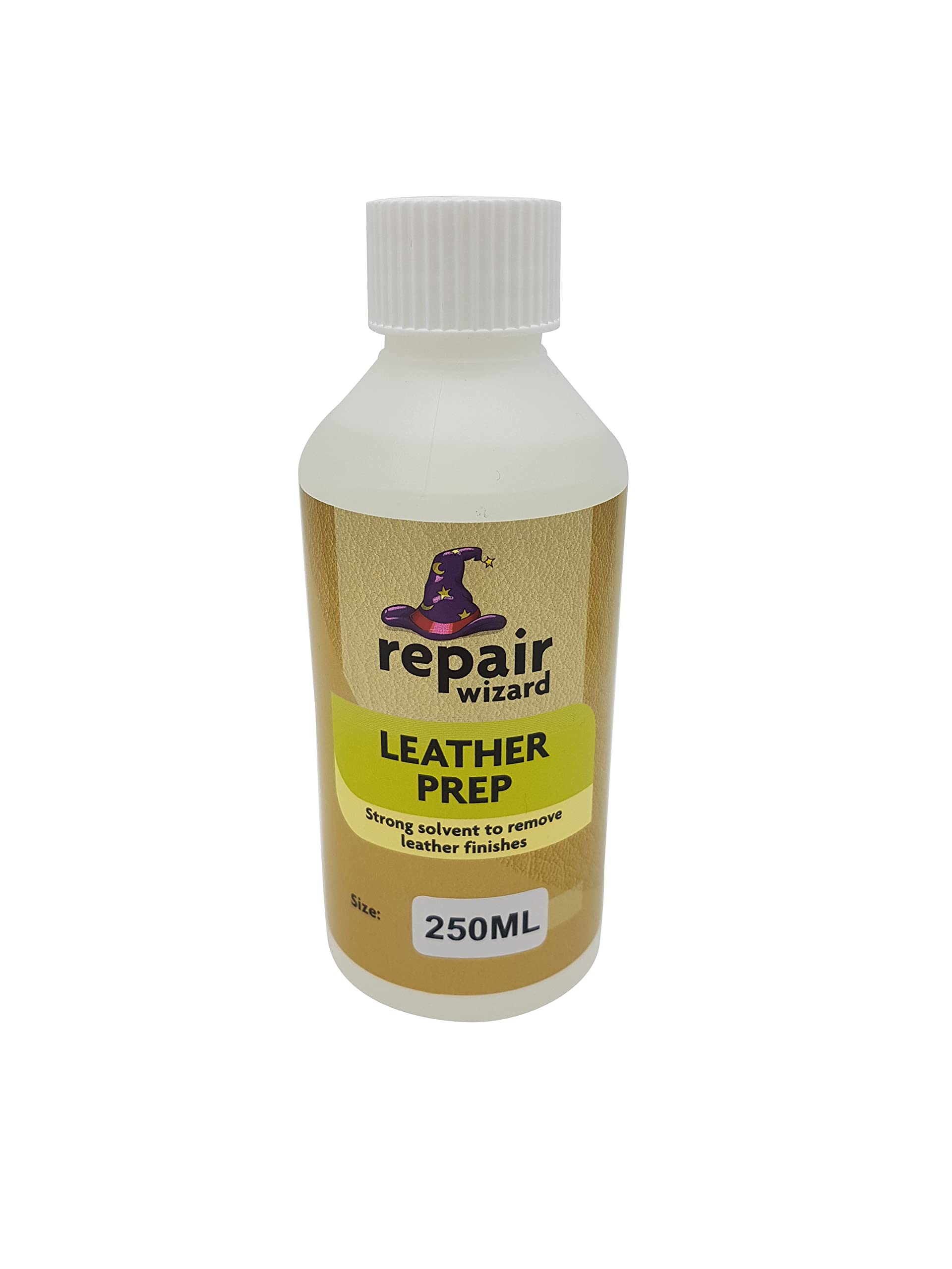 Repair Wizard Leather Prep Preparer Solution Cleaner Deglazer Removes & Strips Manufacturers Finish Grease Oil (250ml), Clear