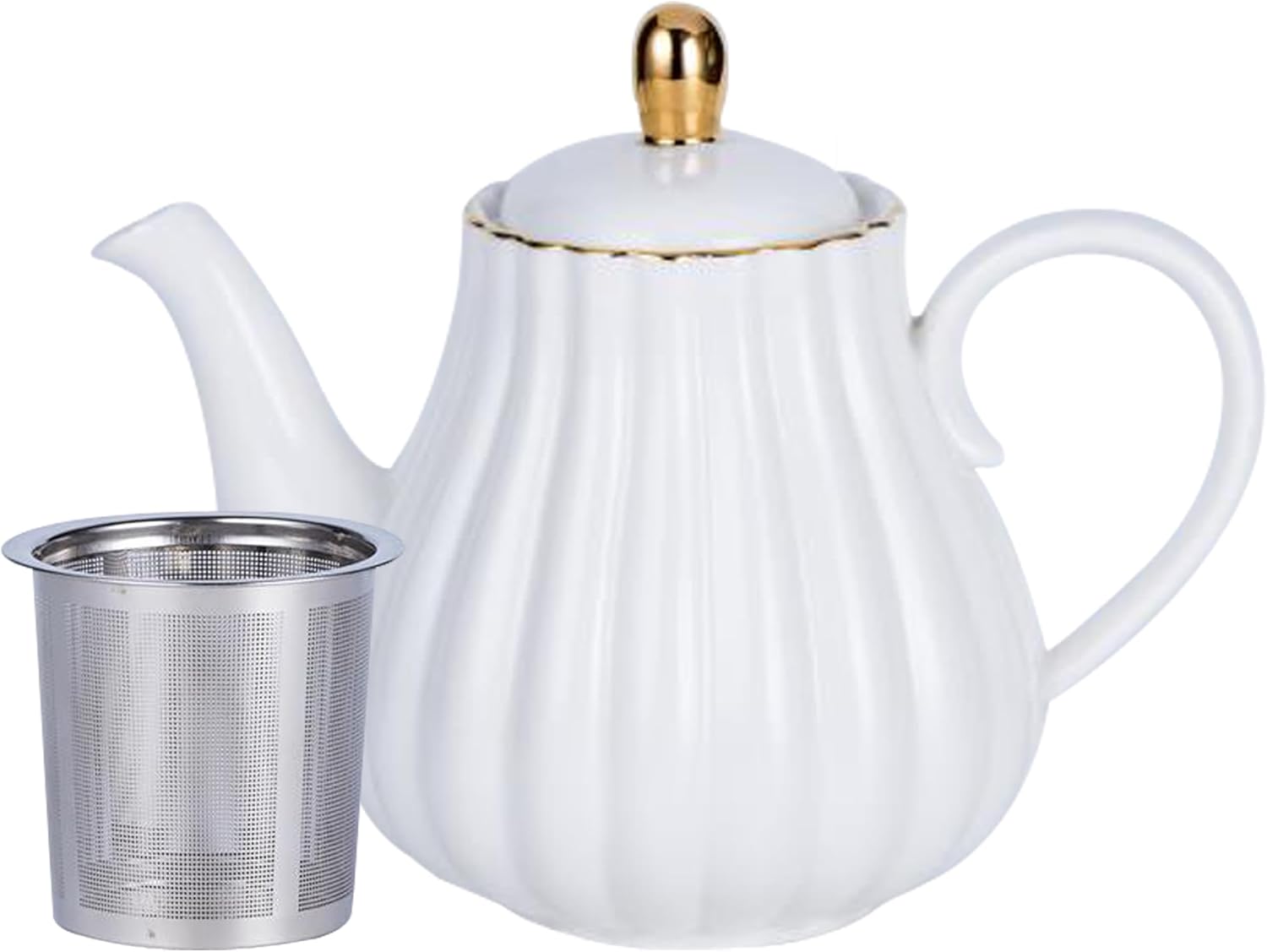 Jusalpha Pink Ceramic Teapot - 28 Ounce