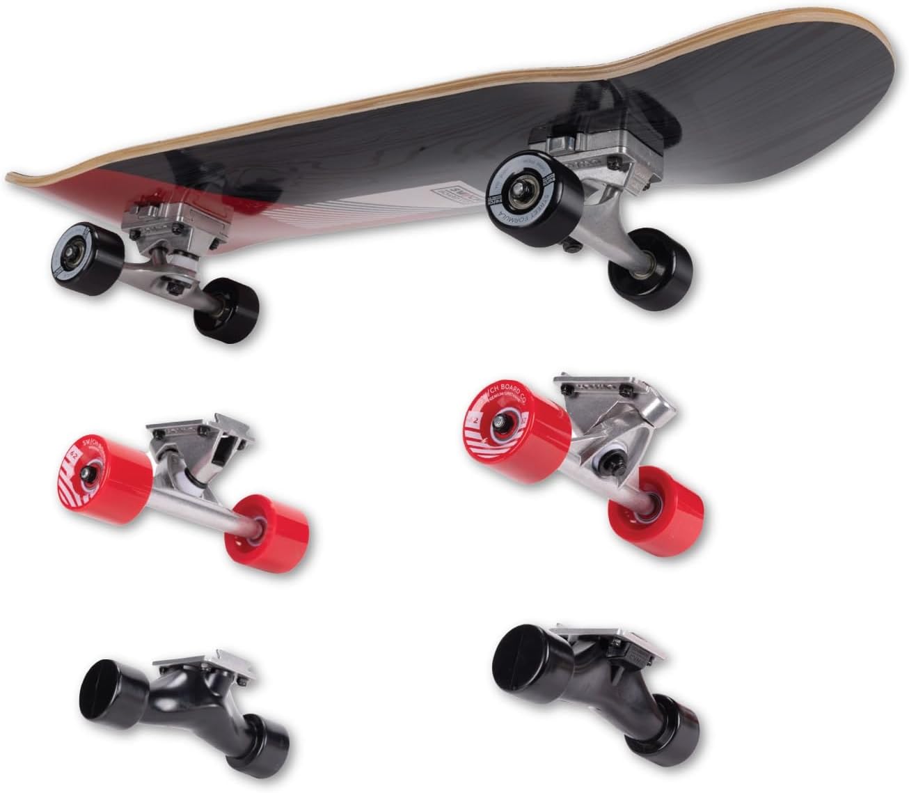 SWCH Board 3-in-1 Complete Skateboard โ Trick, Cruiser & Trainer Set with Slide & Ride Tech, Tool-Free Setup | Maple Deck | Ages 8+