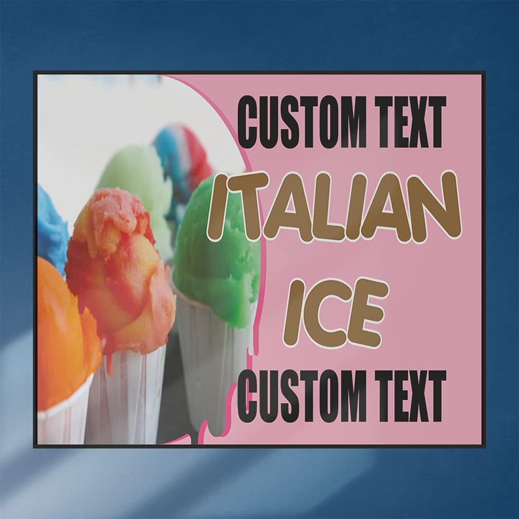 Custom Decal Stickers Multiple Sizes Italian Ice #1 Outdoor Advertising Printing Y Industrial Vinyl Safety Sign Label Ice Cream Personalized Text Here 24x18Inches