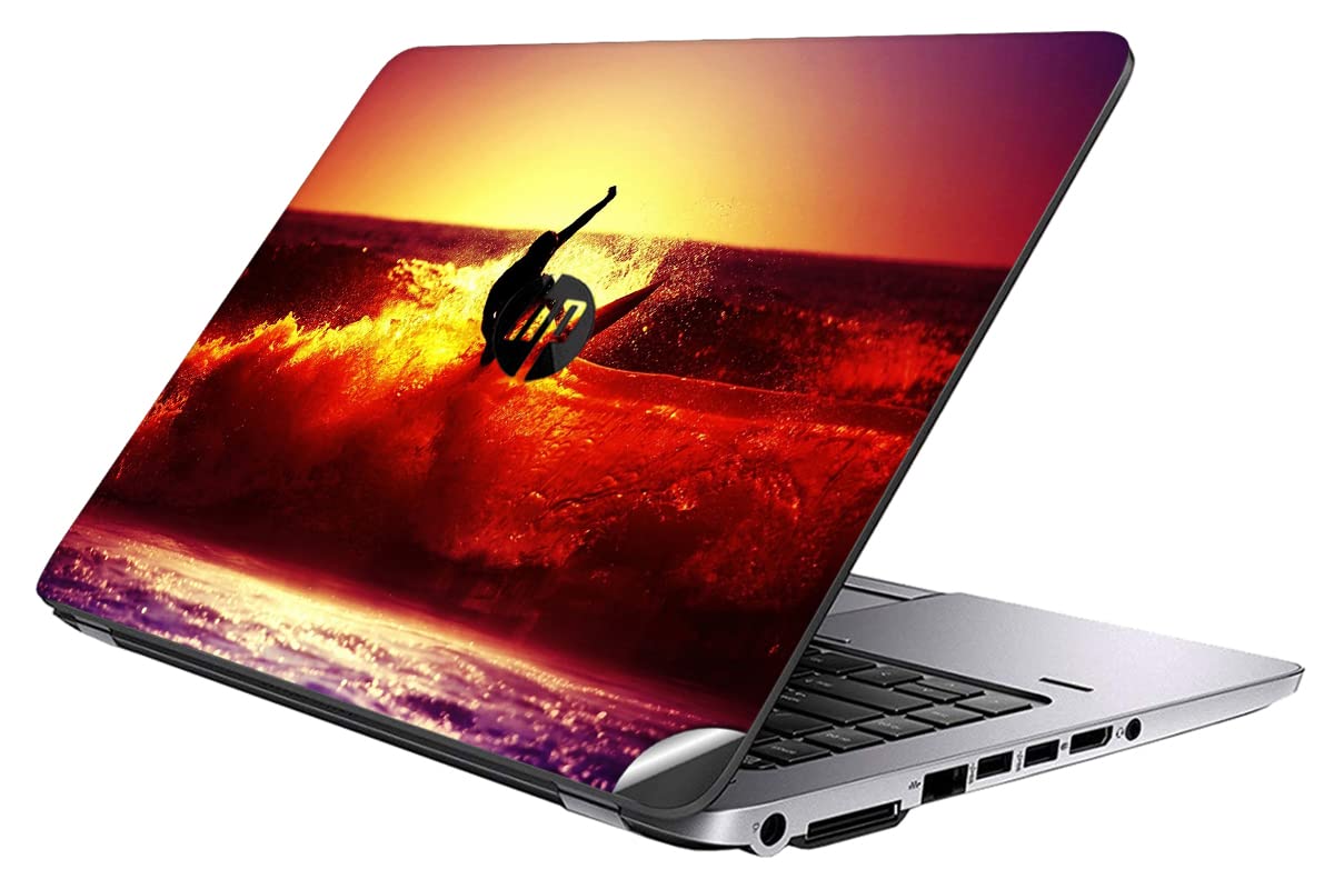 GADGETS WRAP Printed Vinyl Top Only Skin Sticker Decal for HP Elitebook 820 G1 Laptop - Surfing Sunrise