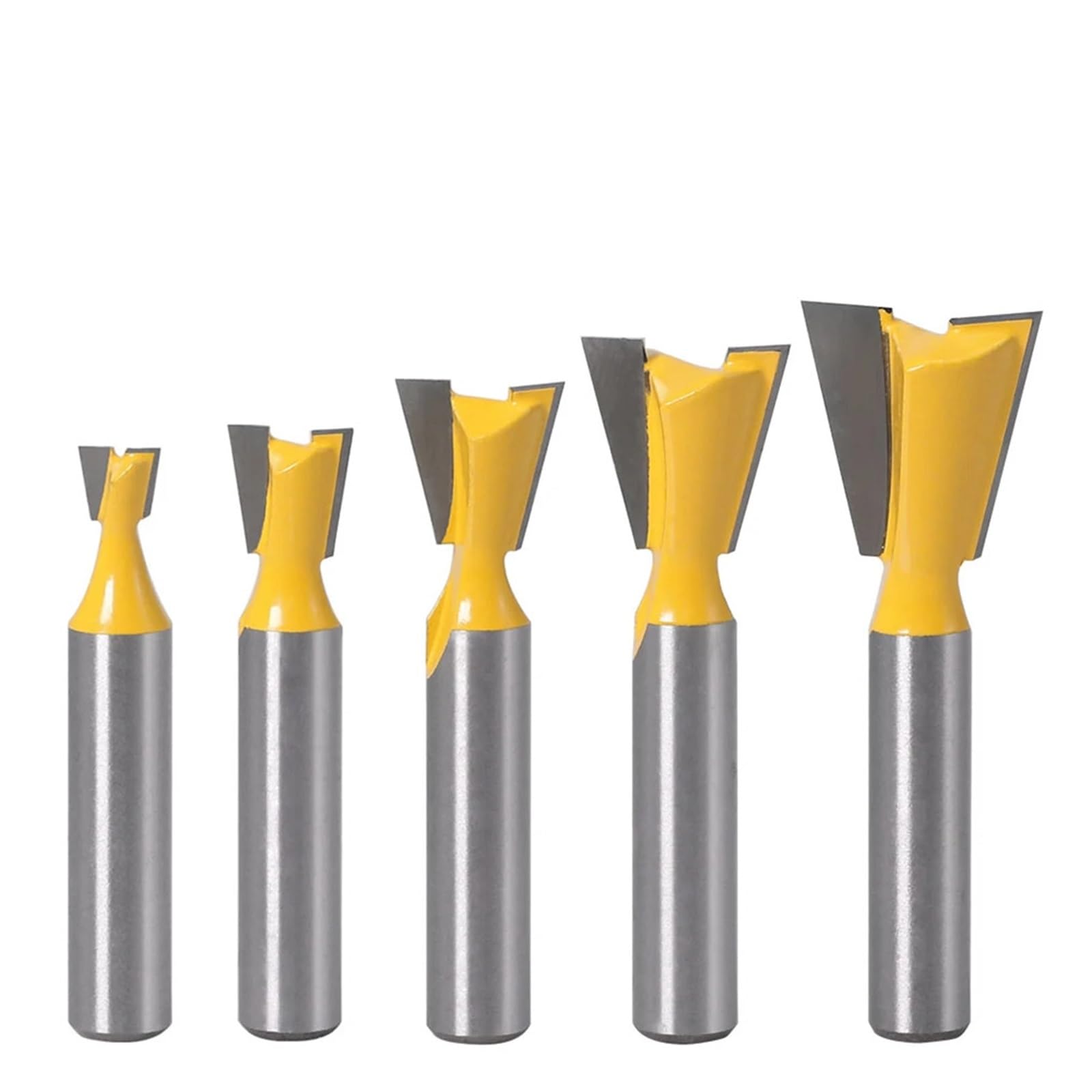 1 Sztuk 8mm Shank Połączenie Jaskółczego Ogona Zestaw Bitów Routera 14 Stopni Do Obróbki Drewna Bit Grawerowania Frez(5PCS YWD8MM)