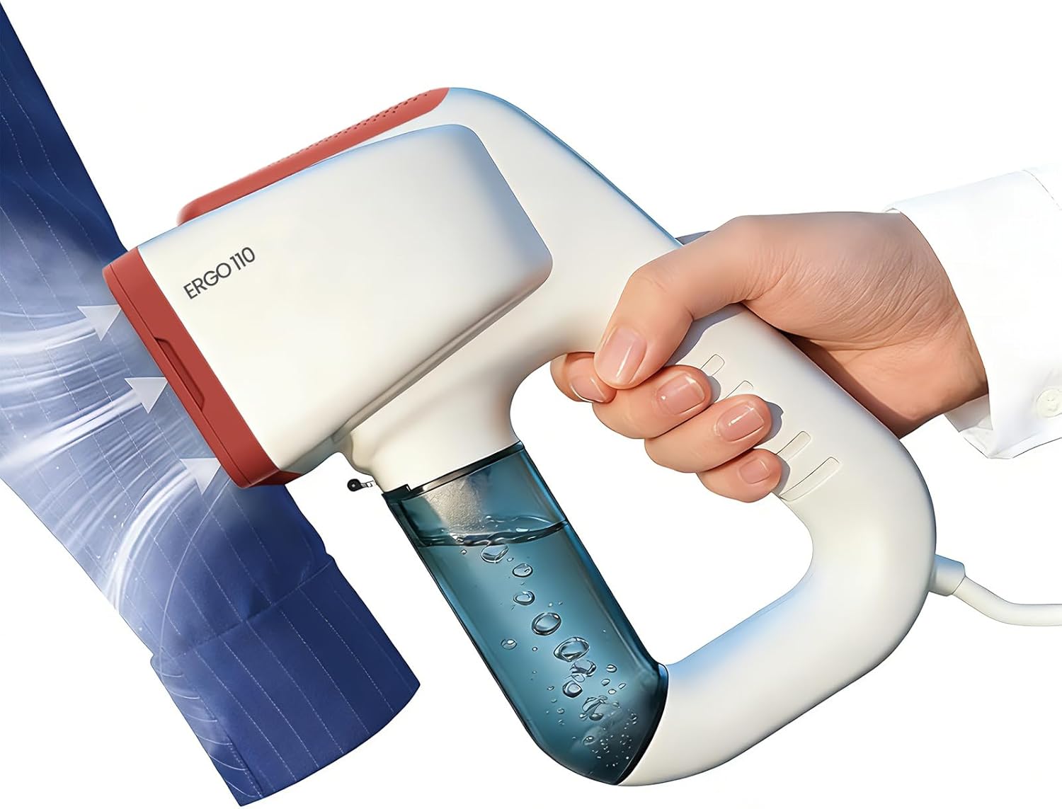 Vacuum Steamer for Clothes, 2000Pa&3600Pa Suction Handheld Clothes Steamer,2 in 1 Portable Travel Steamer for Clothes,Garment Steamer With 122ml Water Tank (for 110-120V) (Pearl White)