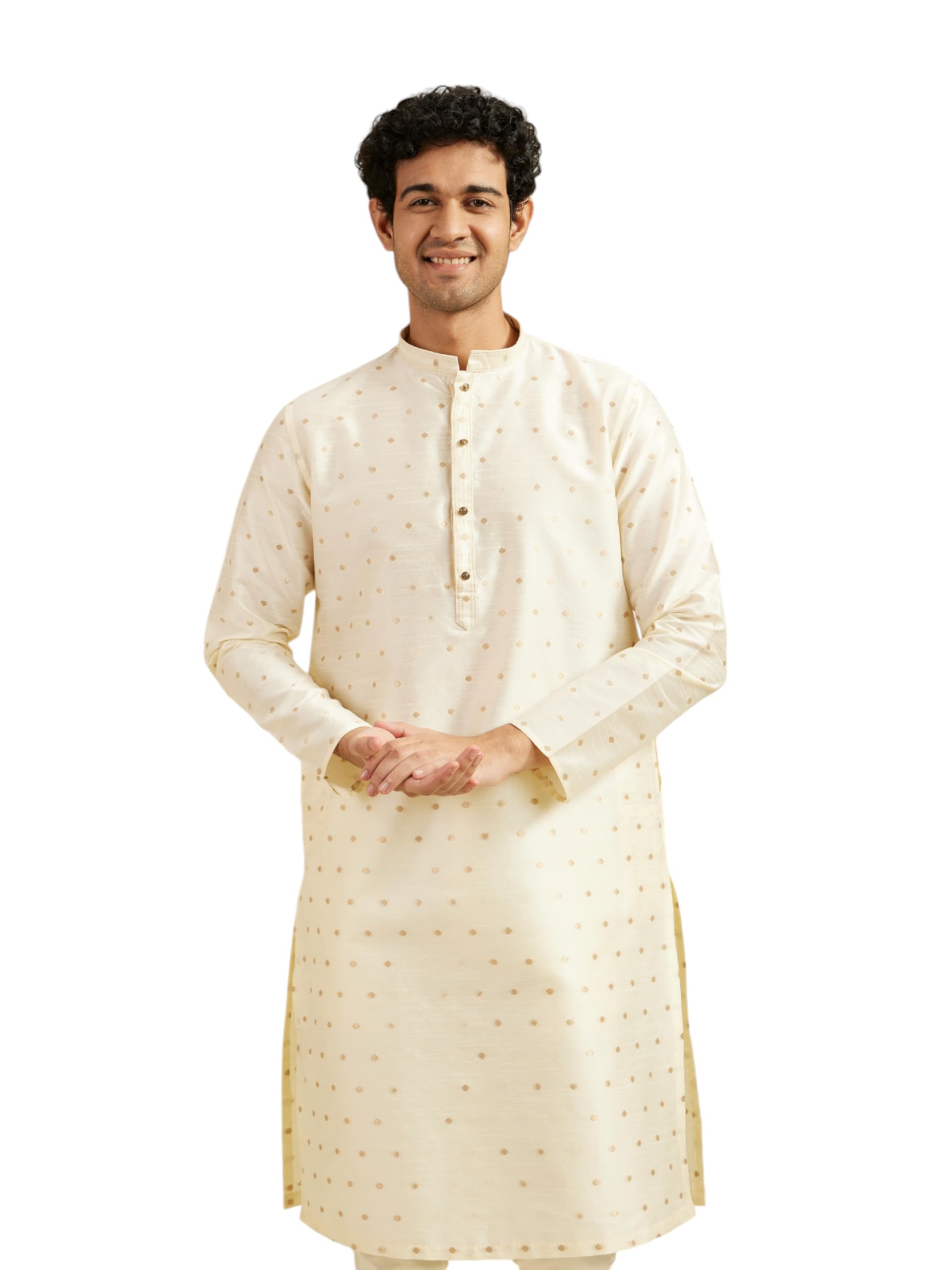 diwas by manyavar Men's Art Silk Self Design Kurta (1pc)-picture-19