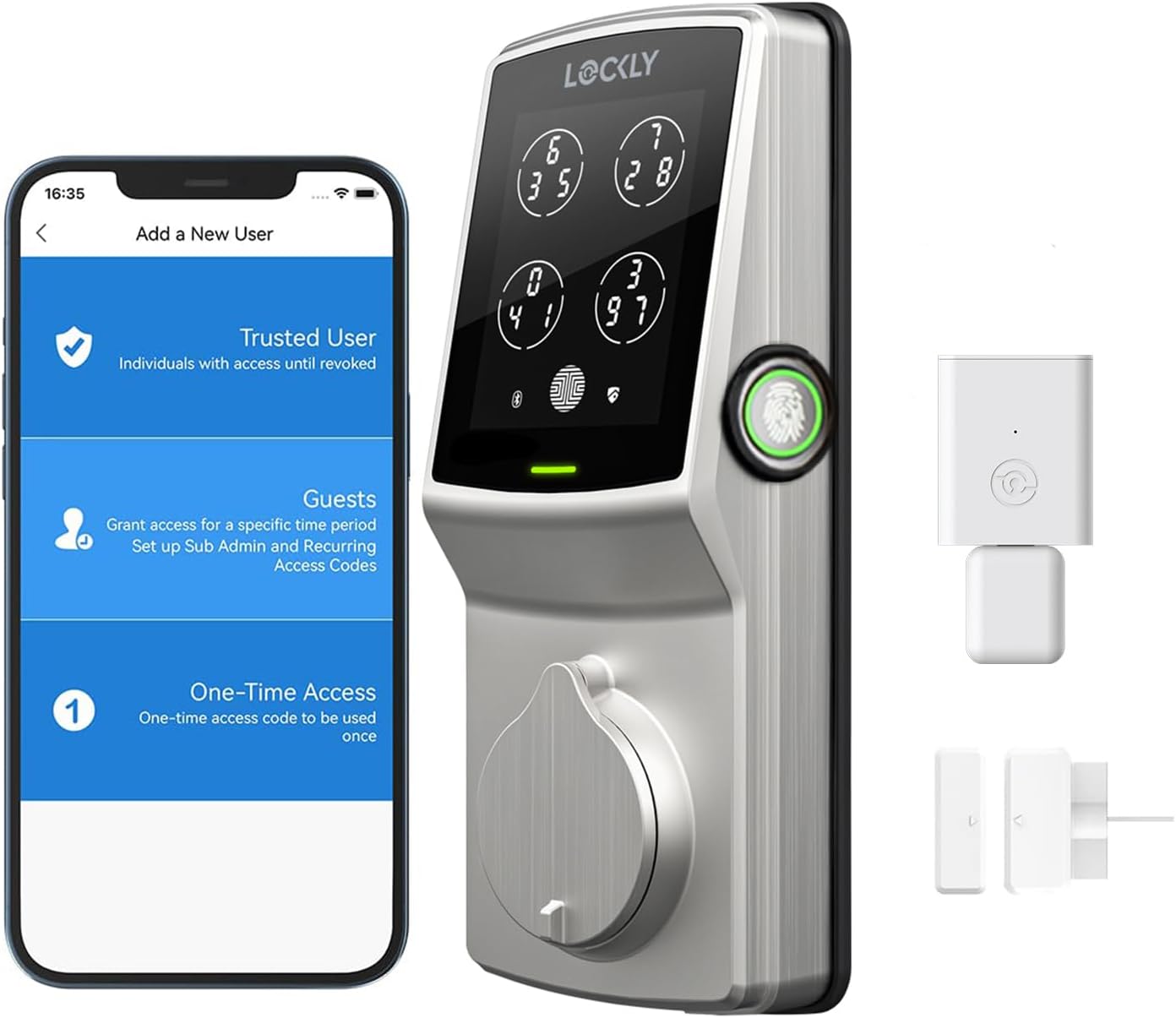 Lockly Secure Pro Deadbolt, Wi-Fi Smart Lock, Keyless Entry Door Lock, Smart Locks for Any Doors, PIN Genie® Keypad, 3D Biometric Fingerprint Sensor, Auto Lock, Rekeying Capability – Satin Nickel Lockly Secure Pro Deadbolt, Wi-Fi Smart Lock, Keyless Entry Door Lock, Smart Locks for Any Doors, PIN Genie® Keypad, 3D Biometric Fingerprint Sensor, Auto Lock, Rekeying Capability – Satin Nickel