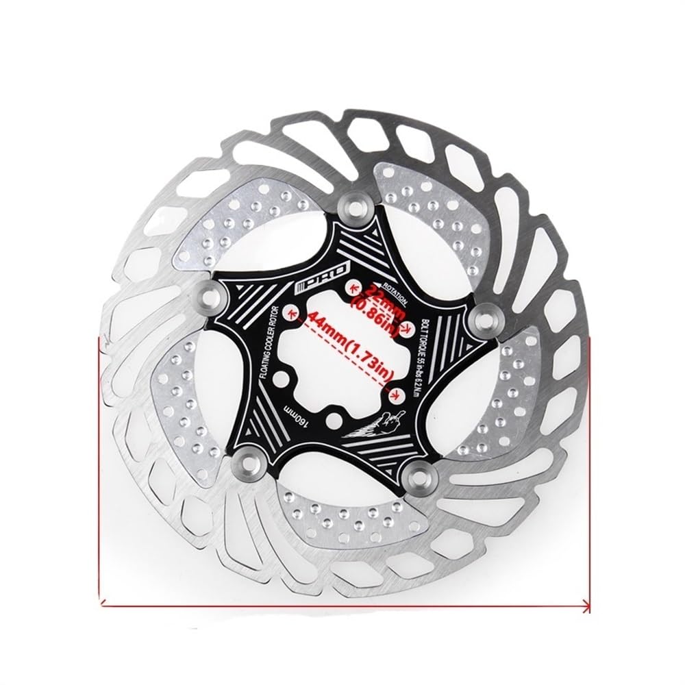 Disco Freno Discos de freno Rotor de bicicleta de montaña, 160mm, 180mm, Disco 203mm, 140mm, frenos de disco de bicicleta, accesorios de refrigeración for ciclismo Freno Disco(Color:Cool 160black)