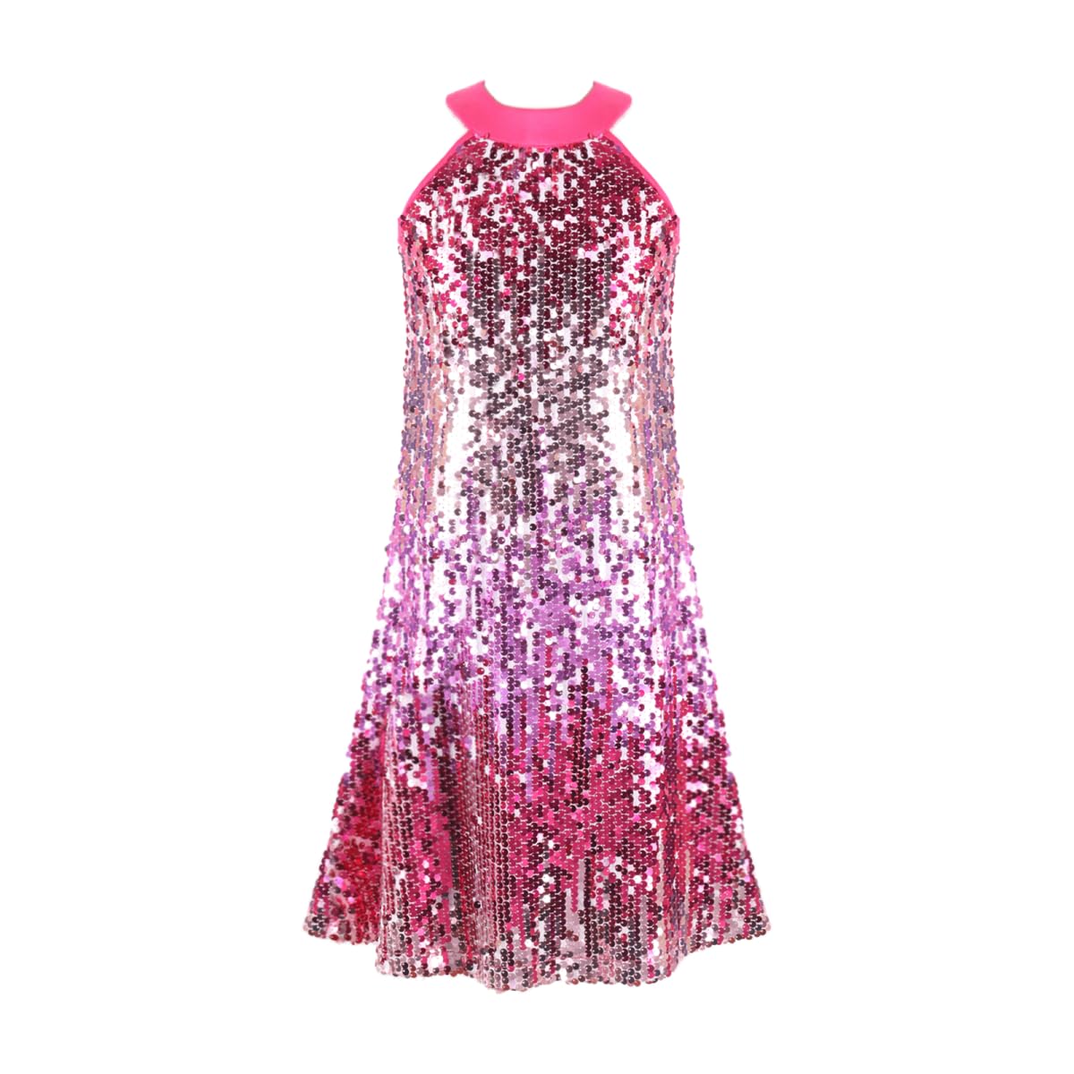 WELAKEN Girls Sparkly Sequin Dress Puff Sleeve for Kids Party Birthday