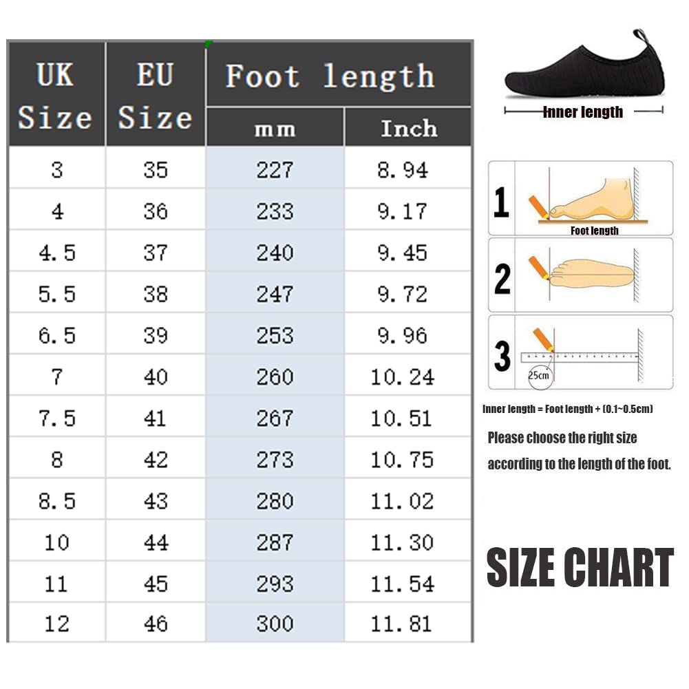 Morbuy Zapatos de Agua para Mujer Hombre, Ligeros Secado Rápido Deportes Acuáticos Calzado de Natación Antideslizante Buceo Snorkel Zapatillas 35-46 para Yoga Surf Piscina Playa…