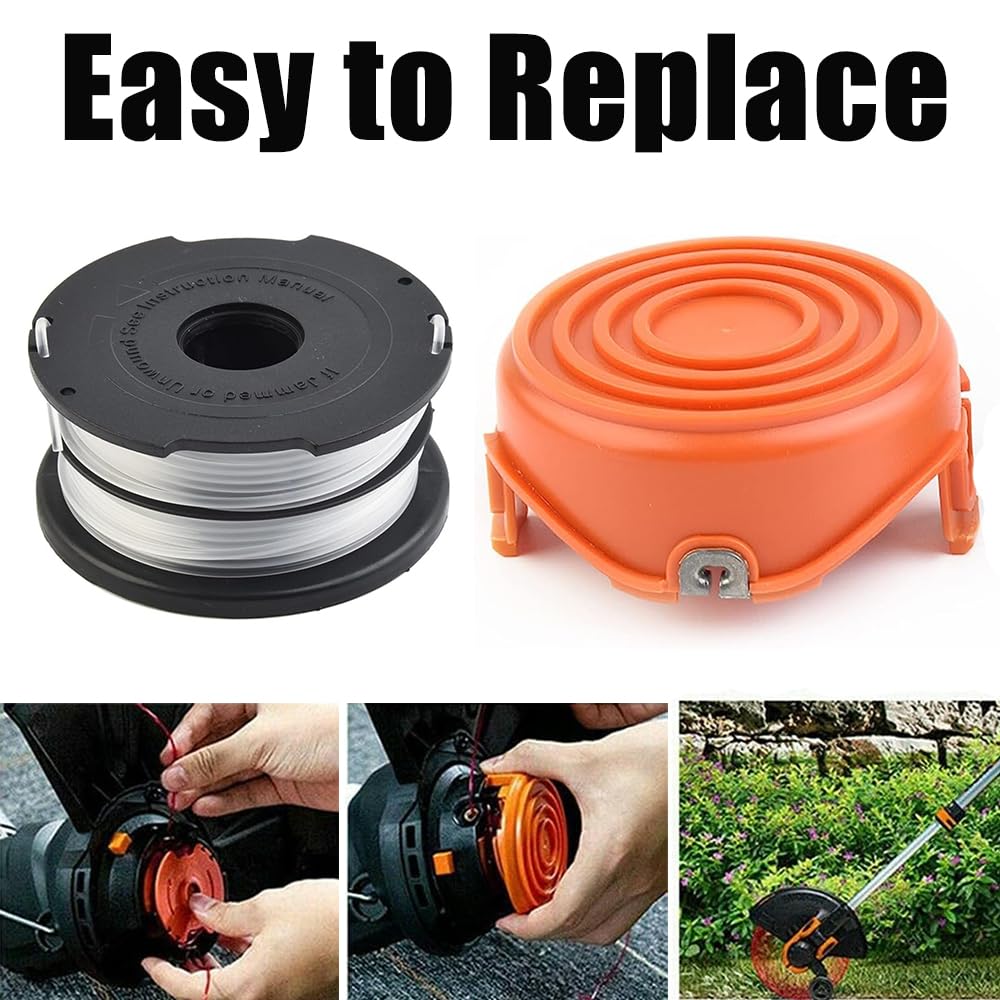 Juego de 4 bobinas de repuesto para cortacésped Black & Decker GL675 GL680 GL685 GL686 GL687 GL690