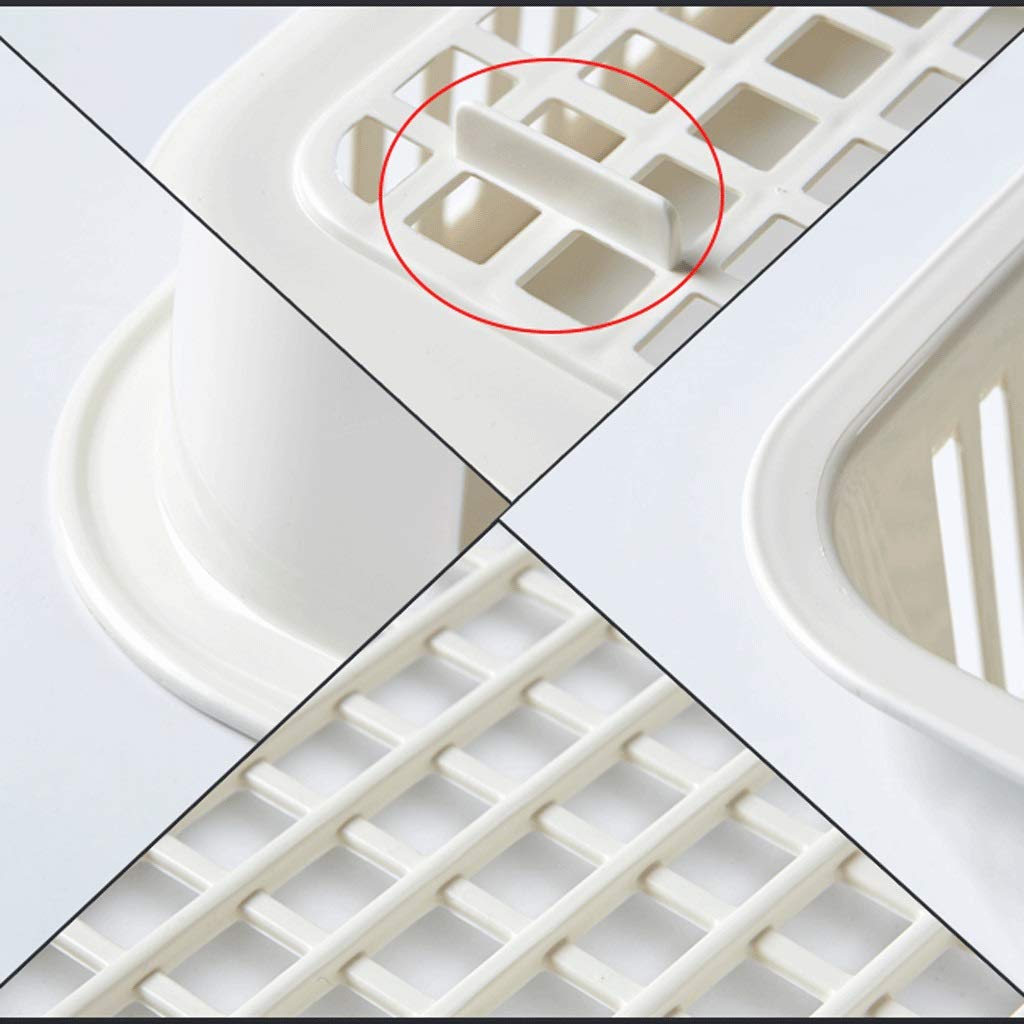 Colador 2 en 1 Filtro y Colander plástico Cesta de Drenaje Cuadrado Cesta de hortalizas para el hogar Fregadero Multifuncional de la Cocina con la Mesa y Las Frutas limpias Coladores de Alimentos