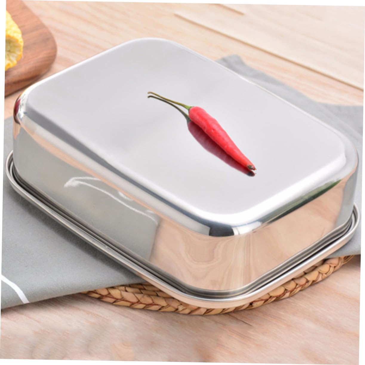 BESTYASH Lunch Box in Acciaio Inox a 3 Scomparti per Picnic e Snack | Argento, Facile da Pulire e Lavabile in Lavastoviglie, per Frutta e Merenda