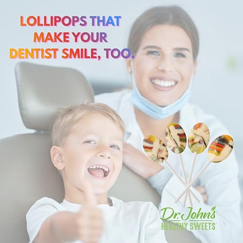 Miniatura 5 de Dr. John's - Caramelos sin azúcar, paletas saludables con cero azúcar, aperitivos bajos en calorías, dulces duros aptos para dieta cetogénica, óvalo