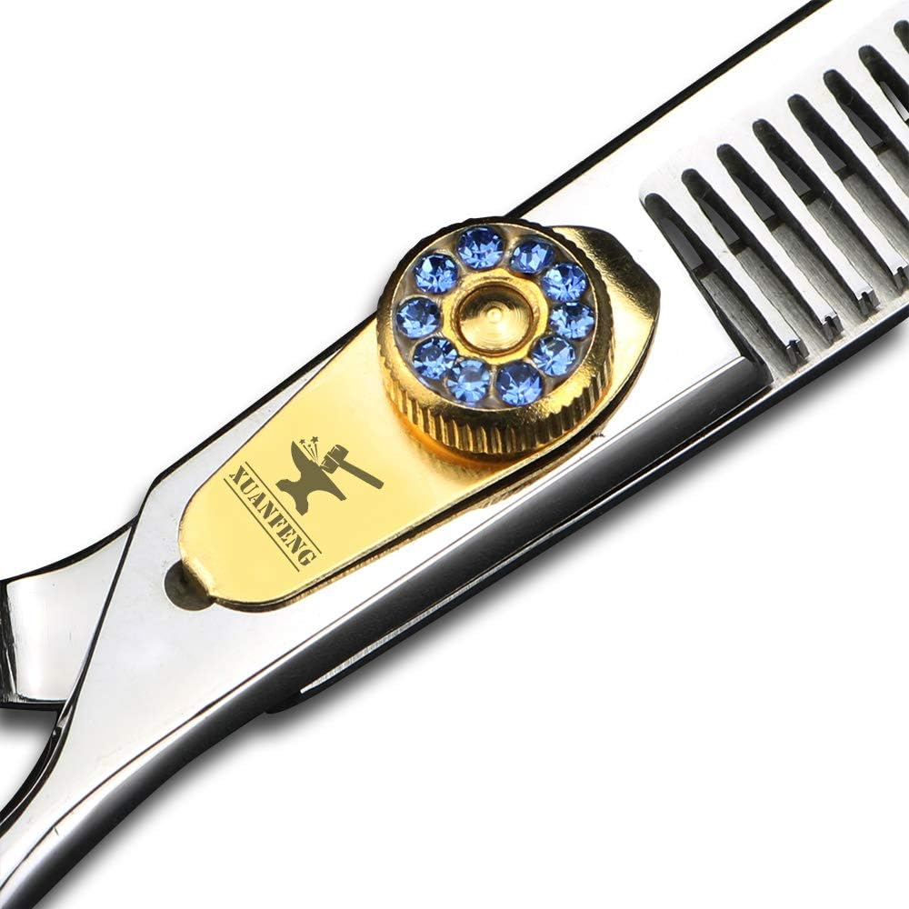 Professional Japanese 440C Steel Hair Scissors 6 Inch Cutting Scissors and Thinning Scissors Set Hairdressing Tools for Hairdresser Hairstyle (2pcs)