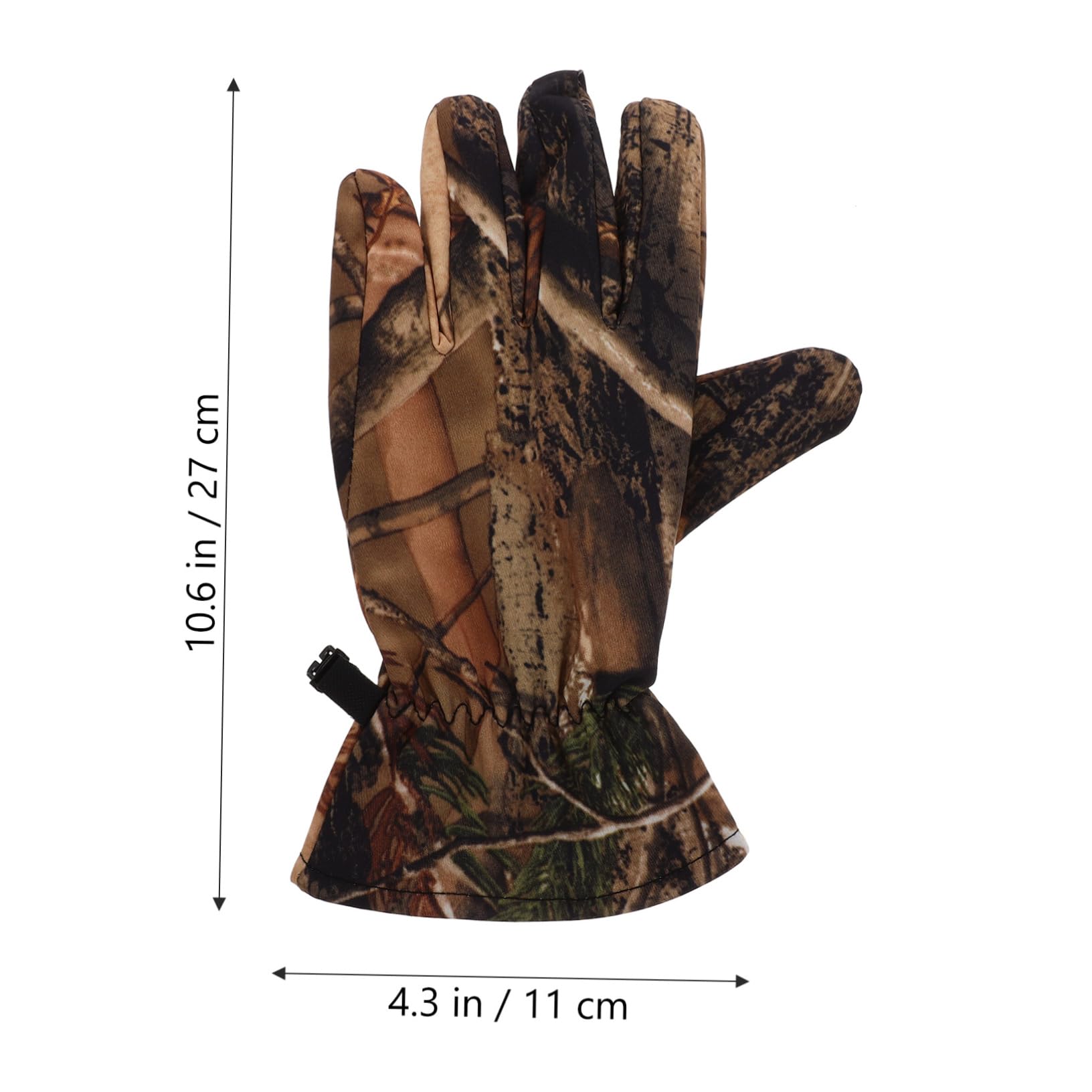 HONMEET 1 Pair Outdoor Camouflage Hunting Gloves Warm Windproof Full Finger Design for Autumn Winter Activities Slip Fleece Lined Camo Gloves for Hunting Skiing Cycling