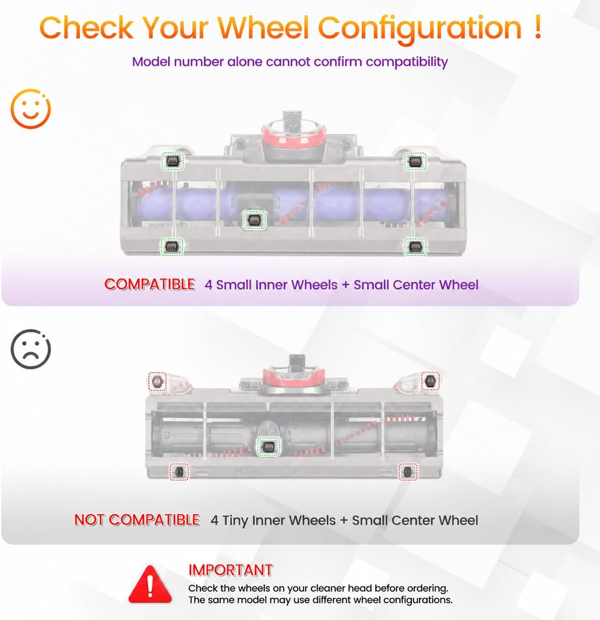 Soleplate Wheels For Dyson DC65 DC41 Animal/Multi Floor Vacuum Cleaner Head