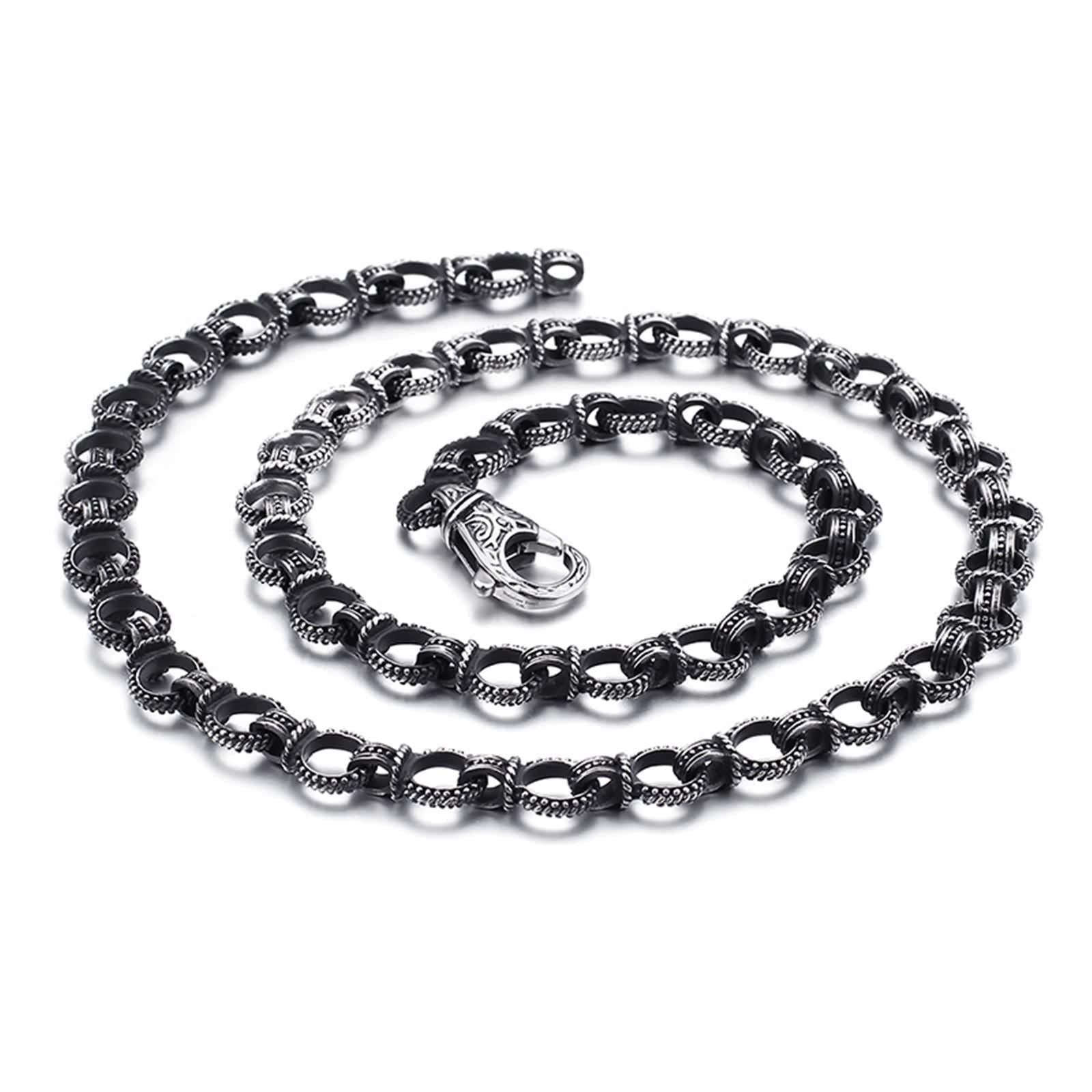 Pulsera Hombre Plata Negra, Pulseras Acero Inoxidable Hombre Patrón de Tejido 3D Hueco Pulseras para Hombres