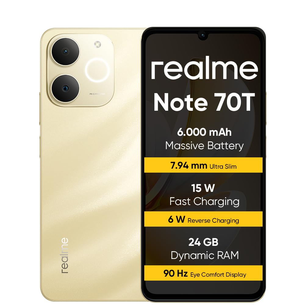 Amazon | realme Note 70T スマートフォン 4+64 GB、6,000 mAh
