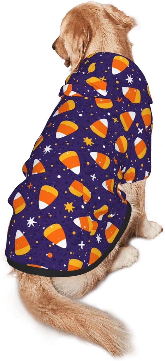 Halloween Candy Corn 3 Dog Hoodie Puppy Hooded Dog Clothes