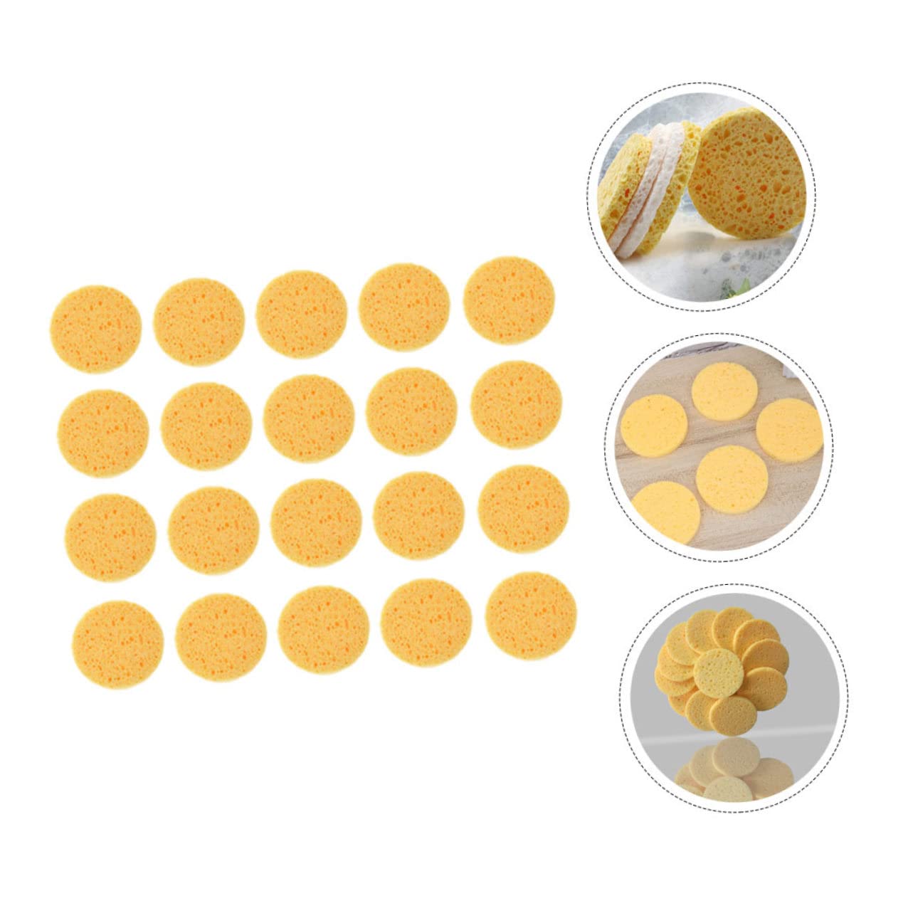 FRCOLOR 100piezas Esponjas De Maquillaje Redondas Suaves y Comodas Para Limpieza Facial y Desmaquillado Herramienta Esencial Para Maquillaje y Cuidado Piel