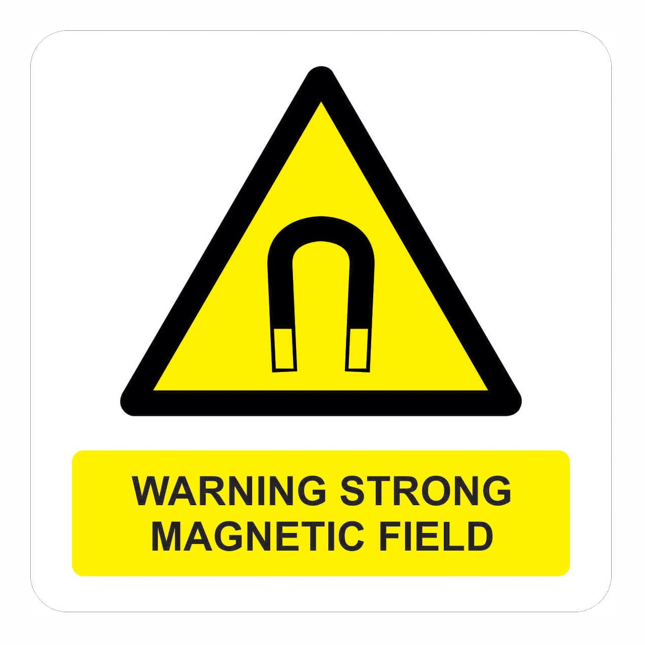 Mintkraft Foam Sheet Multicolor Self Adhesive "Warning Strong Magnetic Field" Sign Board, 12 inches x 12 inches, SLF197