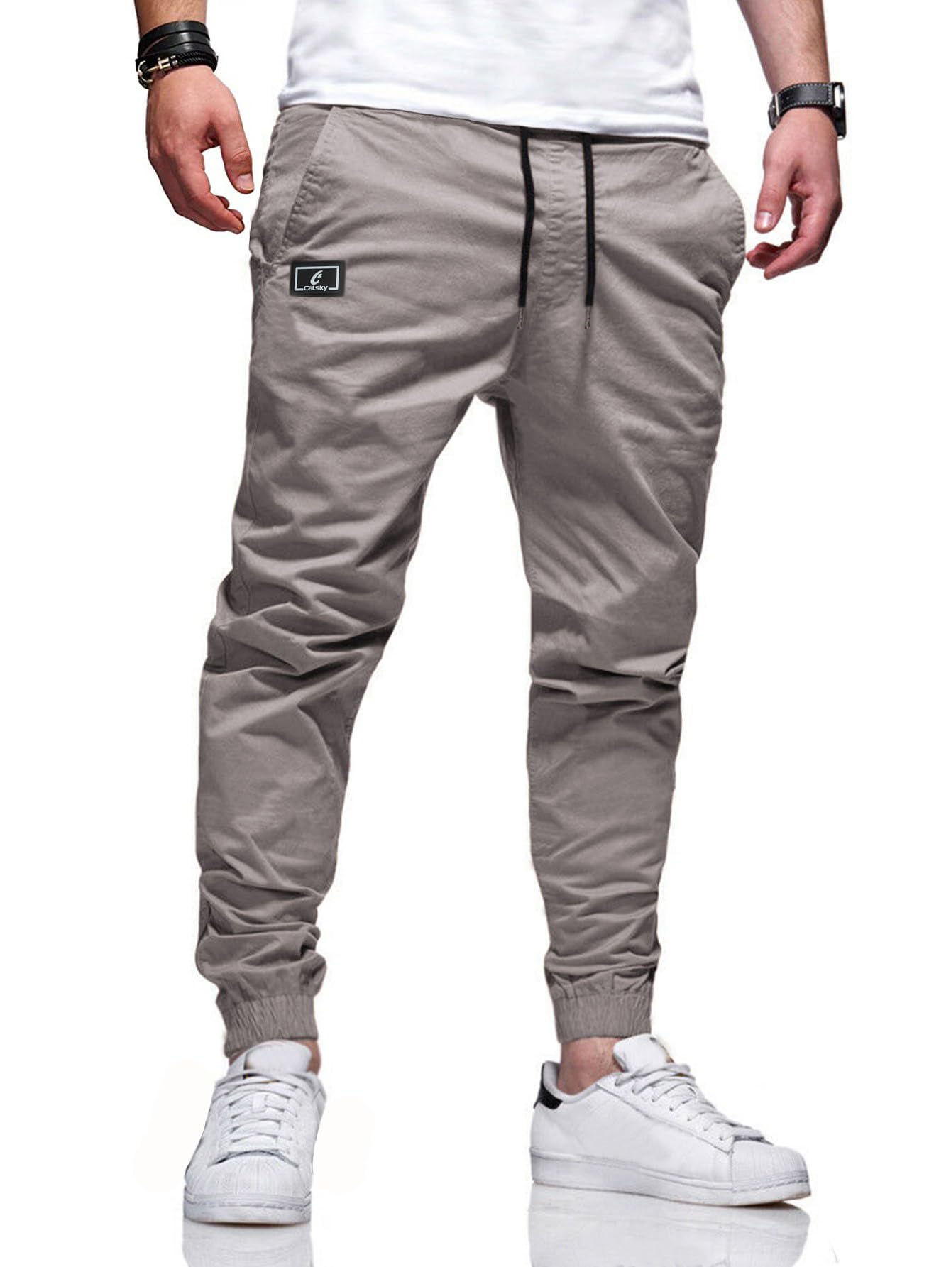 Mens Casual Joggers Pants Elastic Waist Loose Fit Harem Hiking Pants Trousers US Alpha X-Large Regular Regular Light