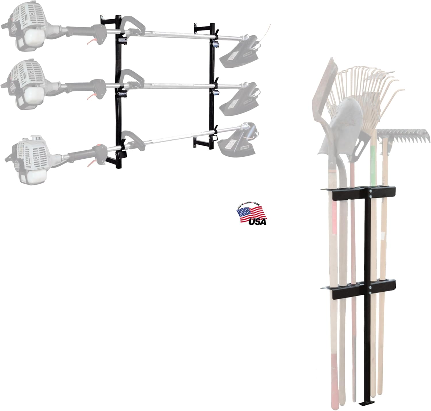 Buyers Products LT12 Landscape Trimmer Edger Locking Rack for Enclosed Trailers & LT35 Vertical Hand Rack for Enclosed Landscaping Truck Trailers & Garage or Shed Walls