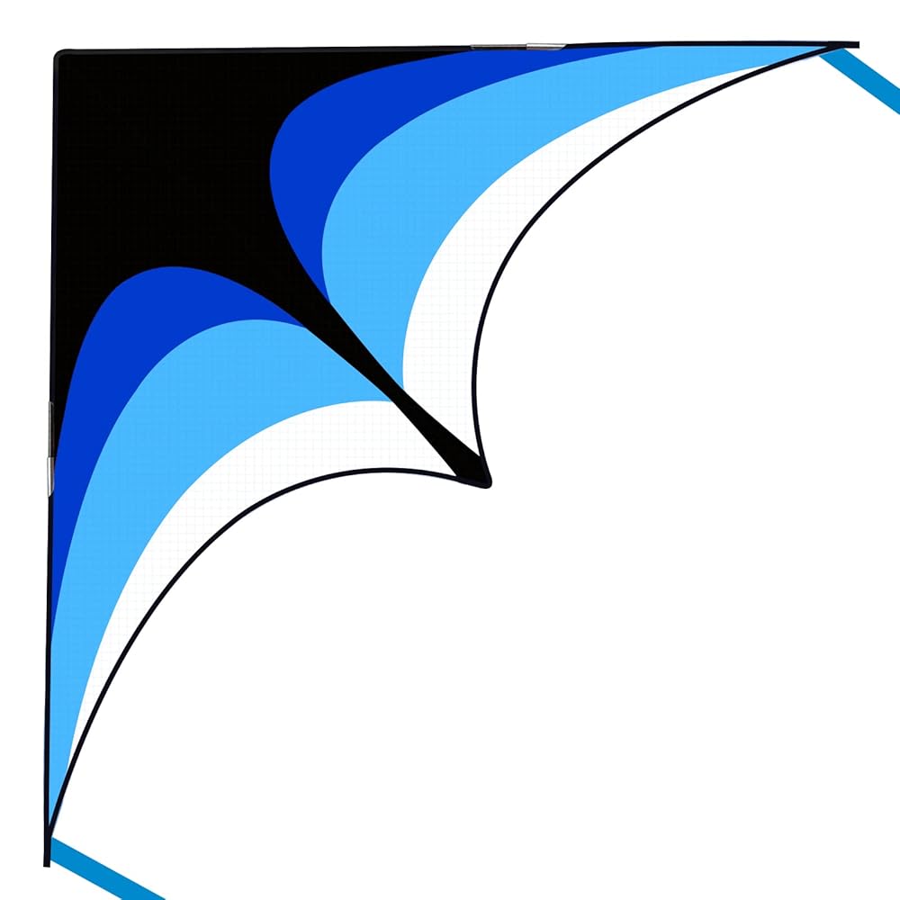 Mint\'s Colorful Life Delta Kite for Kids & Adults, Easy to Fly Kites with 2 Ribbons and 300ft Kite String, Best Kites for Beginner(Blue)