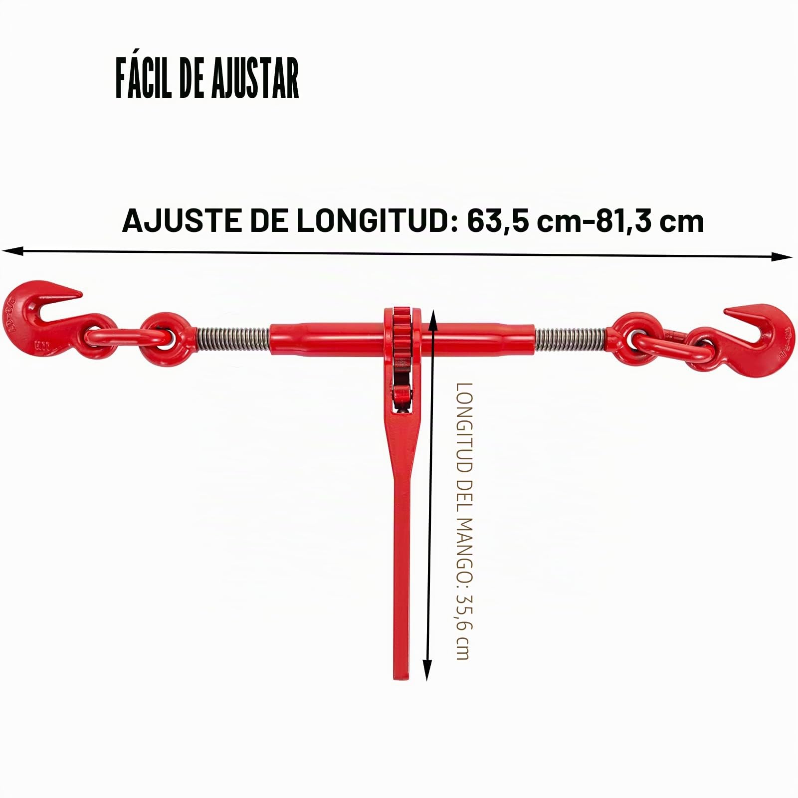 VEVOR Kit de Cadena y Aglutinante 10-13 mm Aglutinantes de Carga con Trinquete 4,18 T de Fuerza de Trabajo Aglutinantes y Cadenas de Trinquete con Ganchos G70 10mm x 3m para Camión, Amarre, Transporte