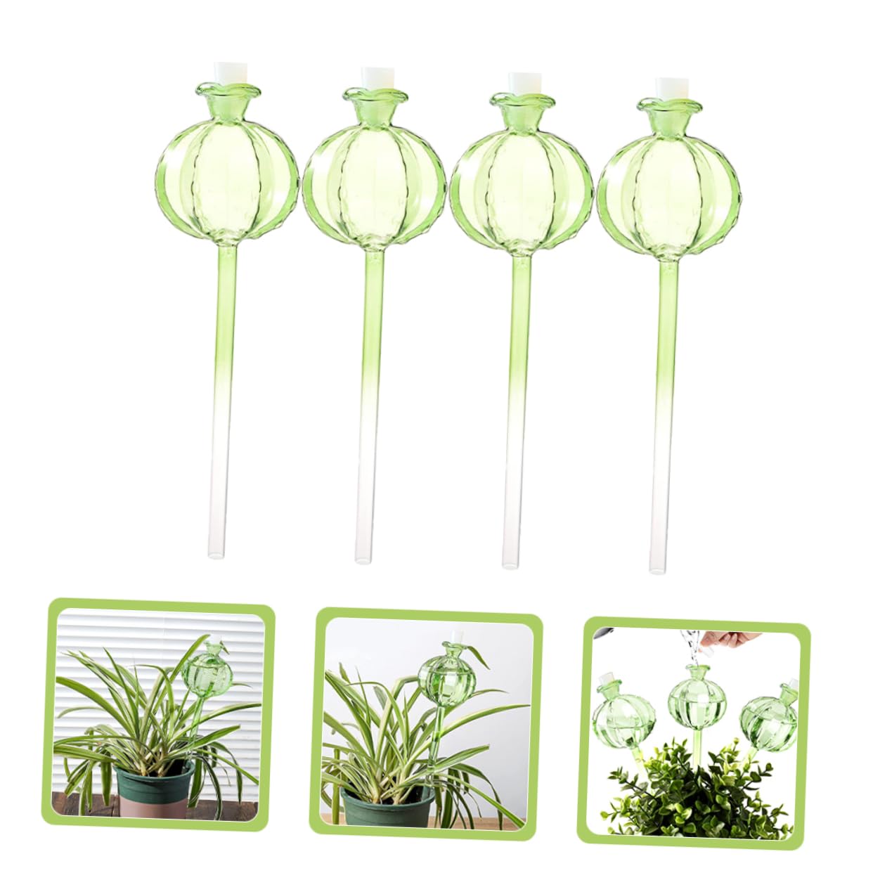 POPETPOP Globe D’arrosage Automatique pour Plantes, Lot de 4, Verre