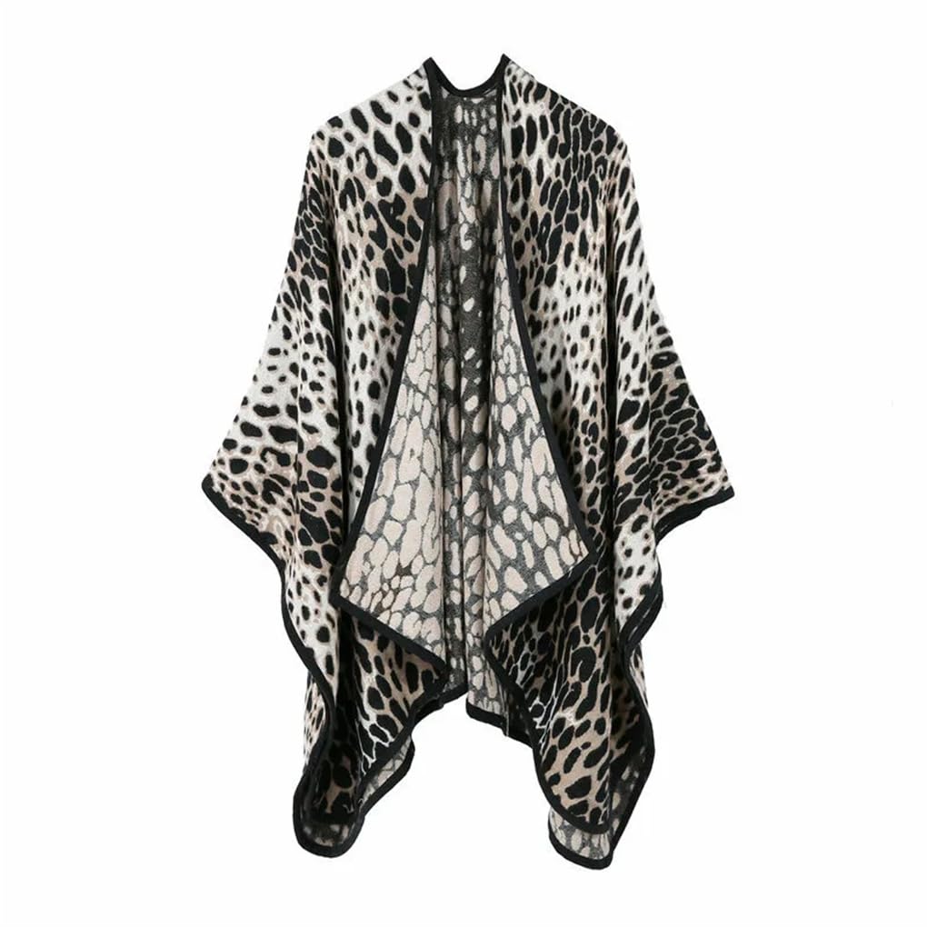Cape tricotée unie pour femme - Pour garder au chaud - Automne et hiver