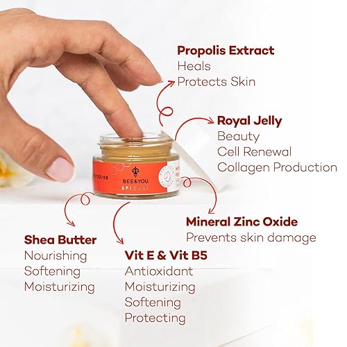 Miniatura 3 de Crema hidratante intensiva BEE&YOU, propóleos, jalea real, miel cruda, manteca de karité, cuidado facial intensivo, cuidado natural de la piel,