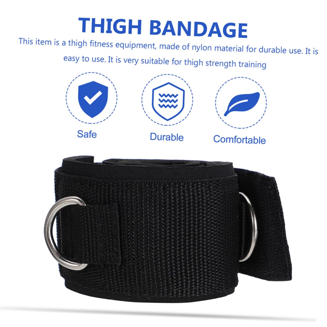 2 pezzi Fasce Fitness per Coscia in Nylon Leggere e Traspiranti Allenamento Gambe Elastici Esercizi Casa e Palestra per Estensioni e Curl