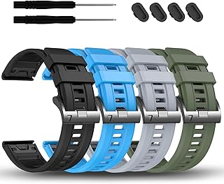 EZMVZKU 22mm Quickfit Sport Silicone Band for Garmin Fenix 7/7 Pro/6/6 Pro/5/5 Plus,for Forerunner 965 955 945 935/Approach S62 S60 Replacement Strap