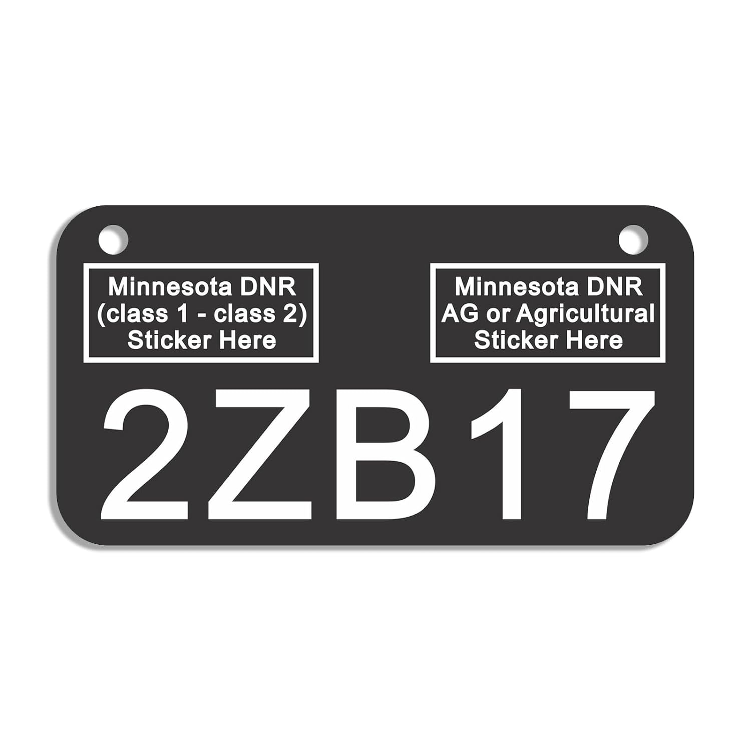 Minnesota Engraved ATV/UTV License Plate (Black) Handmade