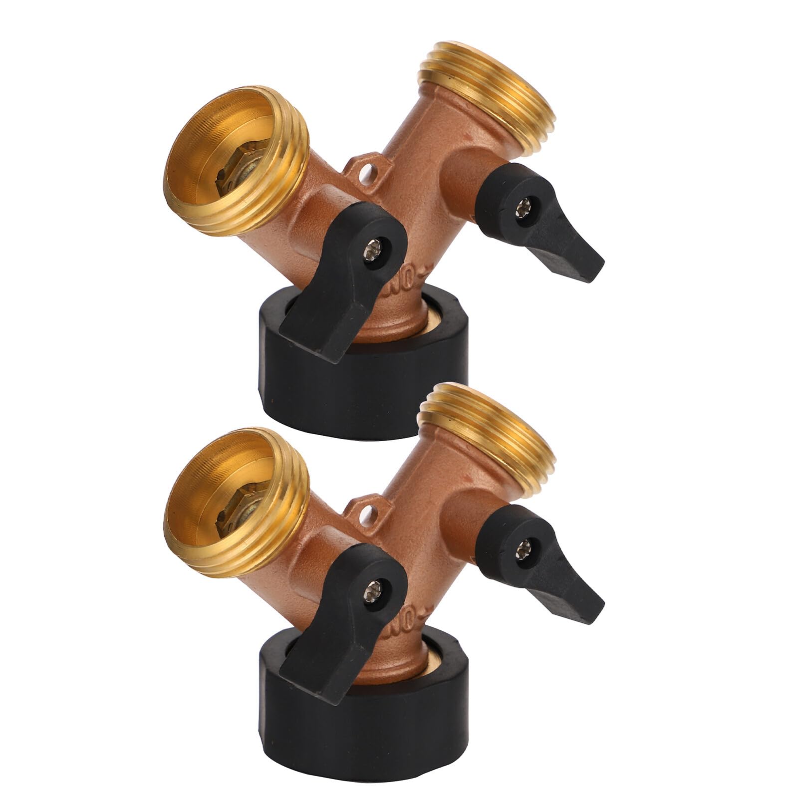 Raccord Double Laiton pour tuyau de jardin avec valve robuste pour l'arrosage extérieur