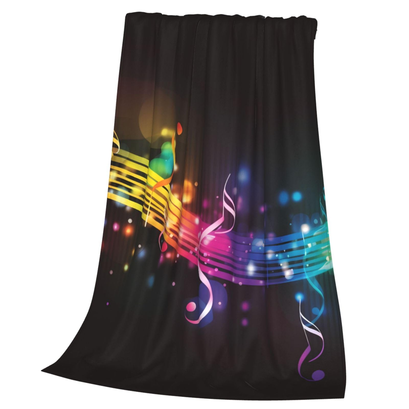 Couverture flanelle notes musique pour soirées cocooning canapé en hiver