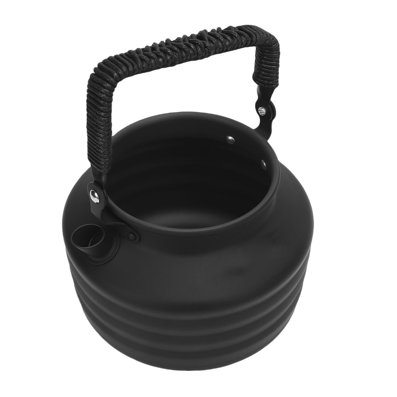 Hervidor de Camping para Fogatas Al Aire, Hervidor de té Grande para Acampar de 1,3 L, Tetera Ligera Portátil con Calentamiento Rápido, Ideal para Senderismo Al Aire, Viajes de Picnic