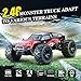 Hosim 1:14 Scale 4WD 36+ kmh High Speed RC Cars Large Size Remote Control Car Trucks 4x4 Off Road Vehicle Electric Monster Truck - All Terrain Waterproof Toys Trucks Cars for Kids and Adults(Red)