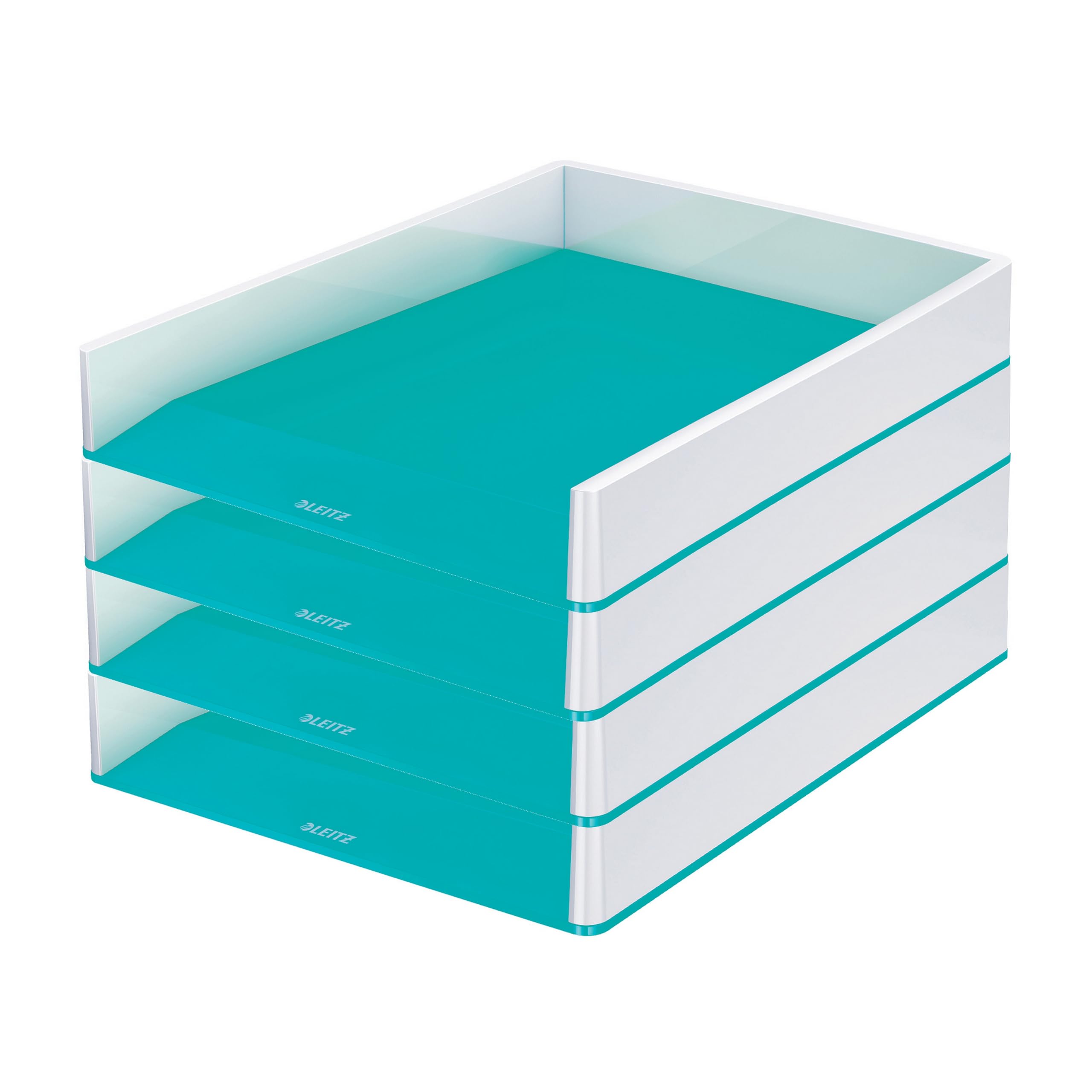 Leitz Wow Duo Colour 53611051 Letter Tray Ice Blue Pack of 4