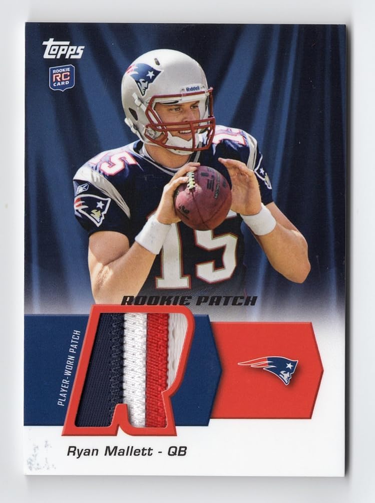 Ryan Mallett 2011 Topps Football ROOKIE JERSEY PATCH (2-Color Player-Worn Relic) Patriots Insert RC Trading Card