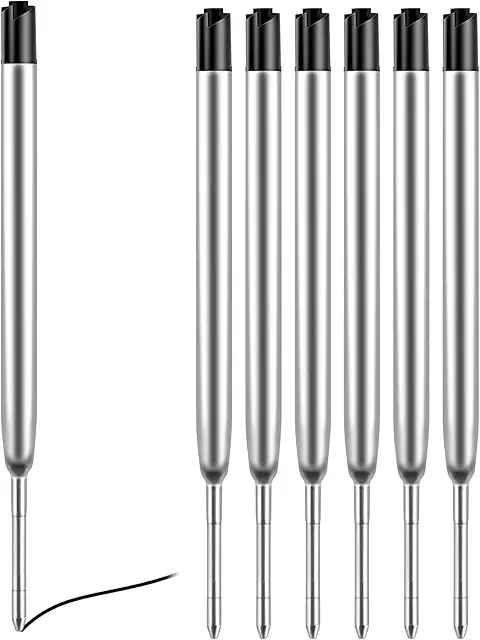 6er Pack Parker Kugelschreiber Gelminen 0,5 mm feine Spitze schwarz