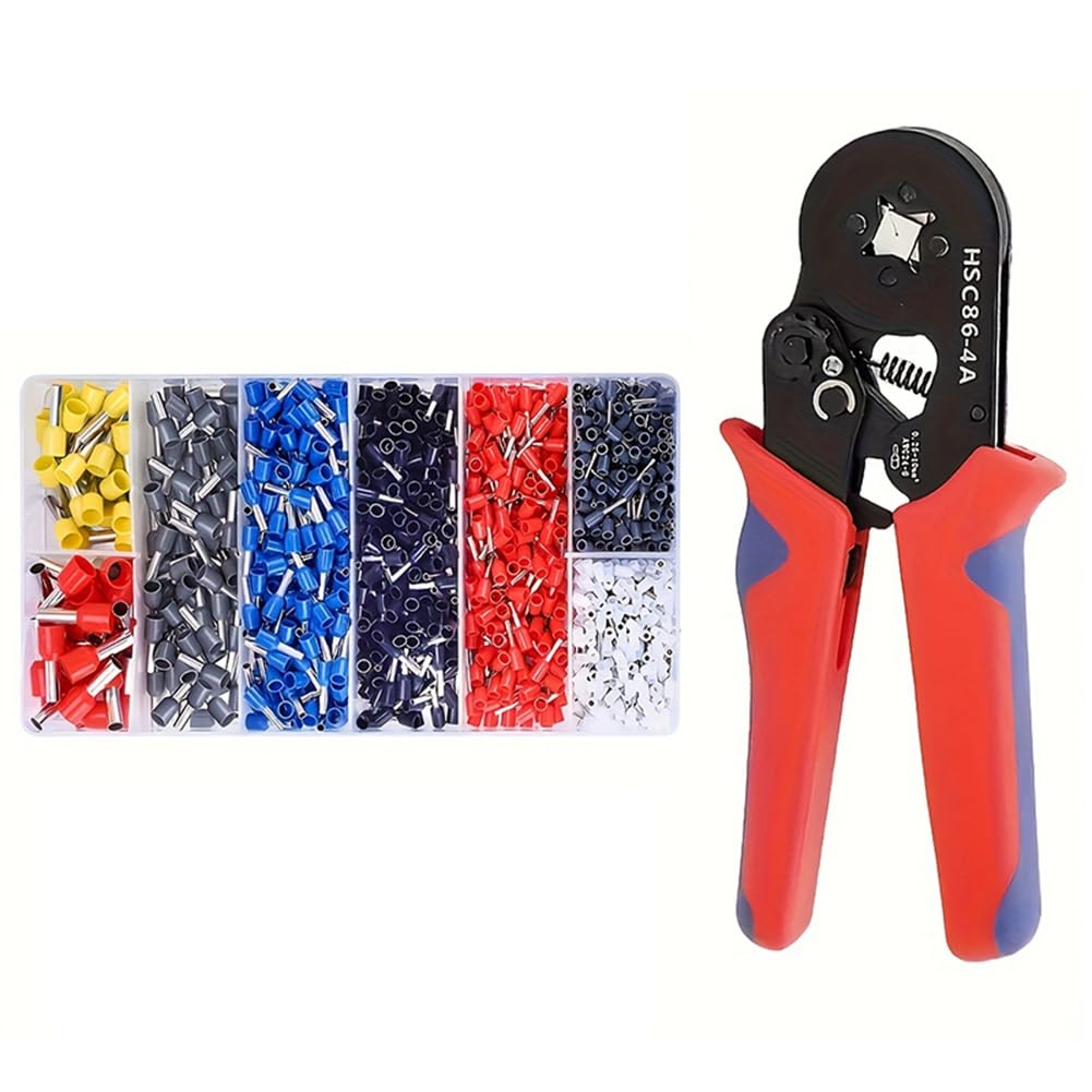 Jnchdghwa Crimper Plier HSC8 6-4 0.25-10mm 2 23-7AWG Ferrule Crimping Tool Ferrule Crimping Clamp Set Wire Head Electrician Tool Tubular Terminal Crimper