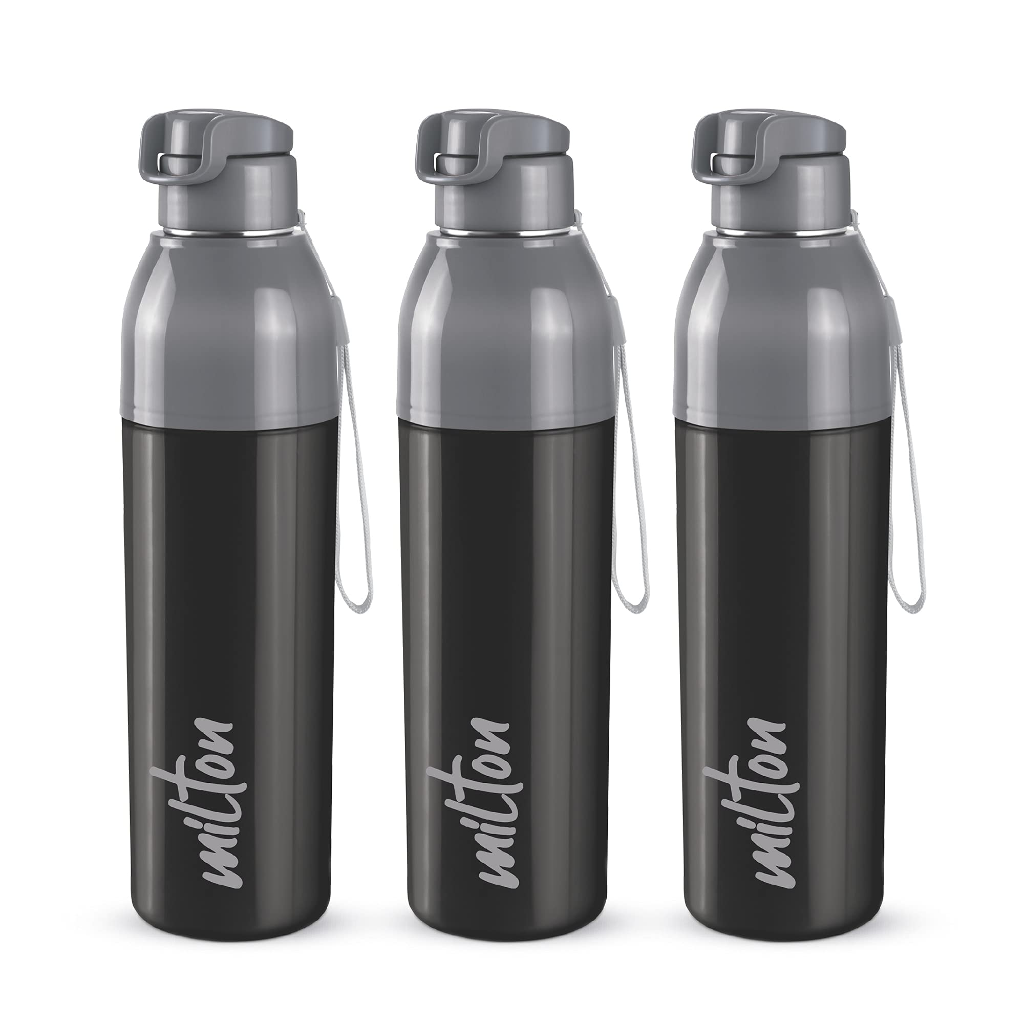 Milton Steel Convey 900 Insulated Inner Stainless Steel Water Bottle, Set of 3, 630 ml Each, Black | Leak Proof | BPA Free | Hot or Cold for Hours | Office | Gym | Hiking | Treking | Travel Bottle (B09DLBGY52) Amazon Price History, Amazon Price Tracker