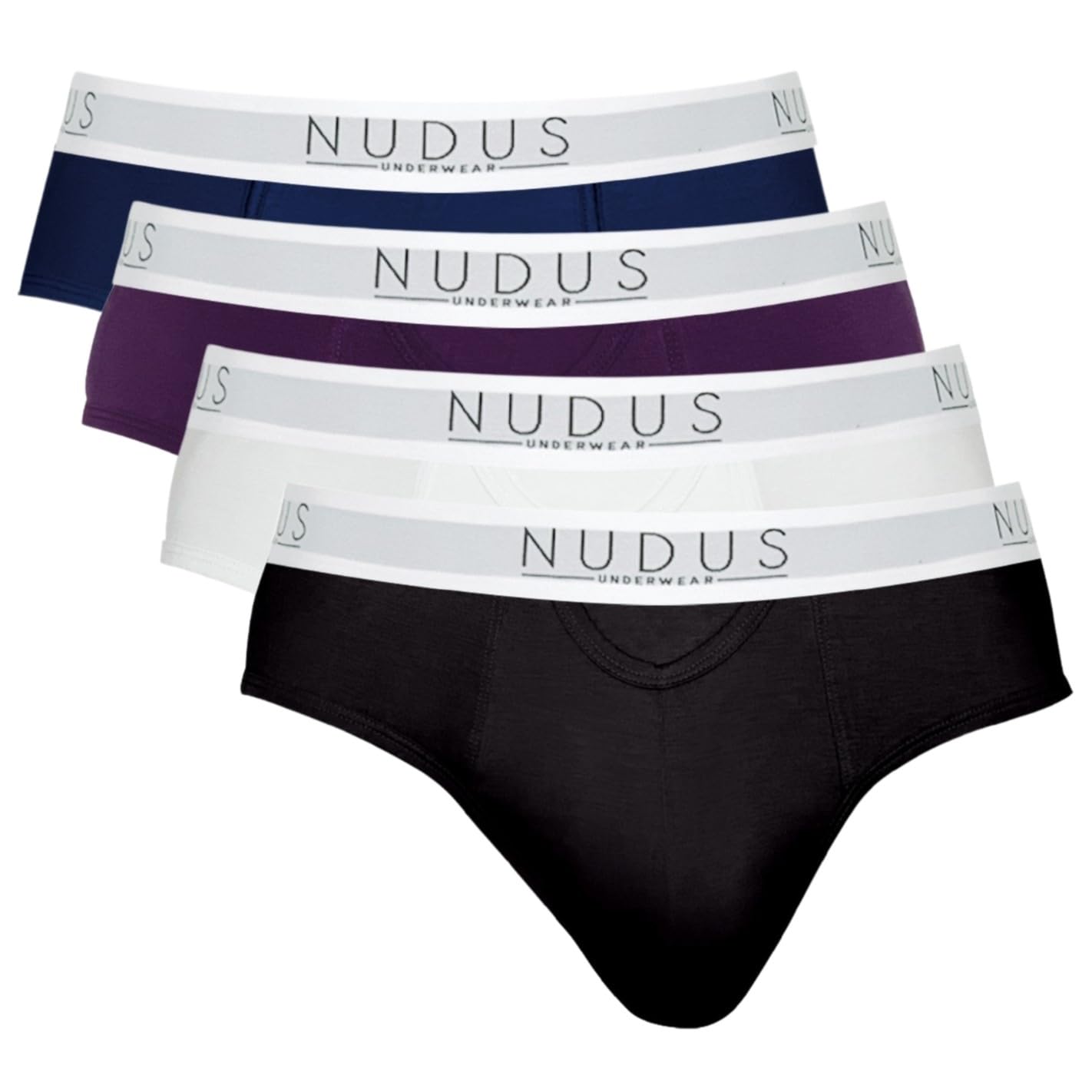 - NUDUS Premium Bamboo Rayon Underwear for Men 4-Pack Luxury Gift Box – Ultra Soft & Breathable – Low Rise Sexy Undies with Fly
