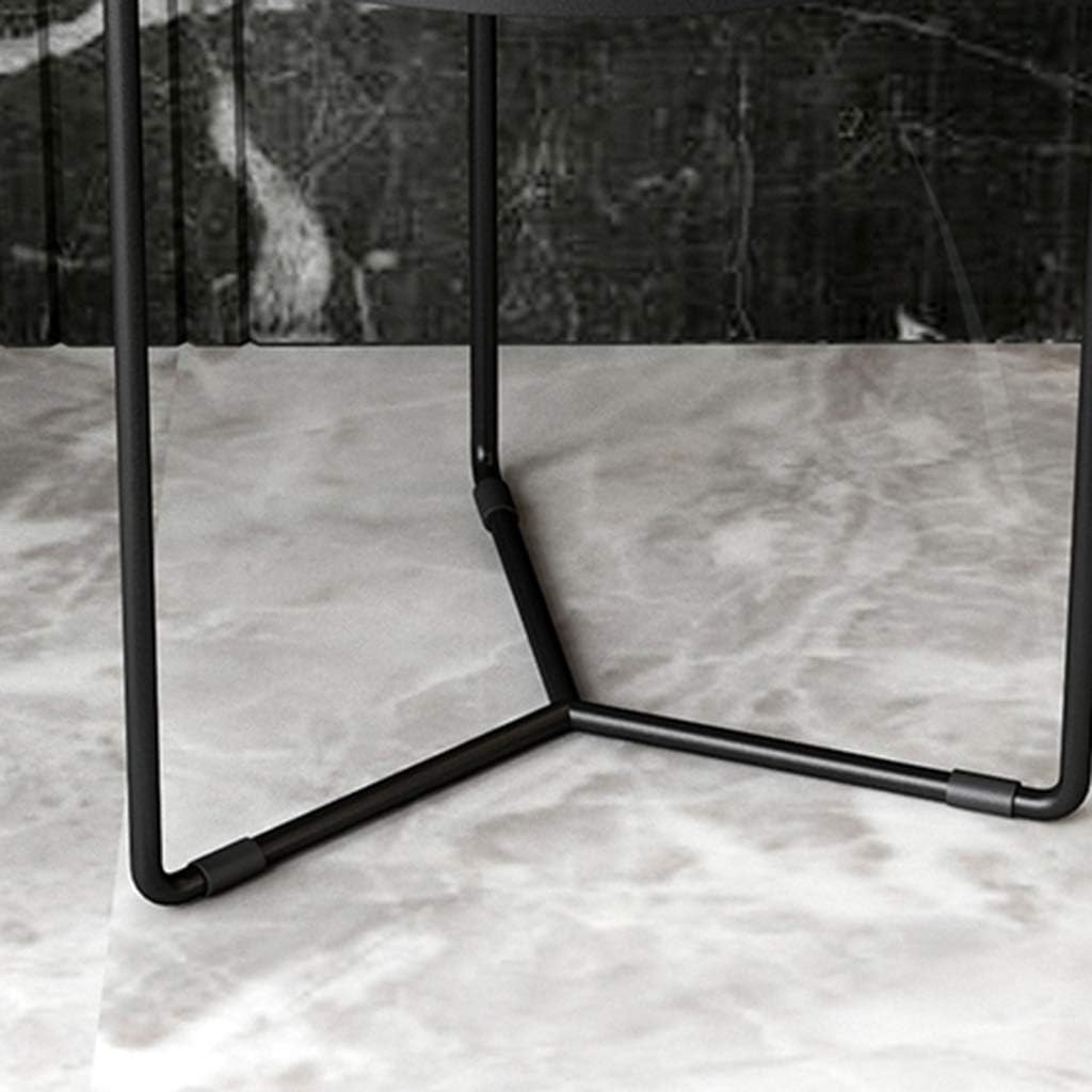 Simple Side Table Sofa End Table Sintered Stone Table Top with Metal Legs for Small Space Couch Living Room Home Decor