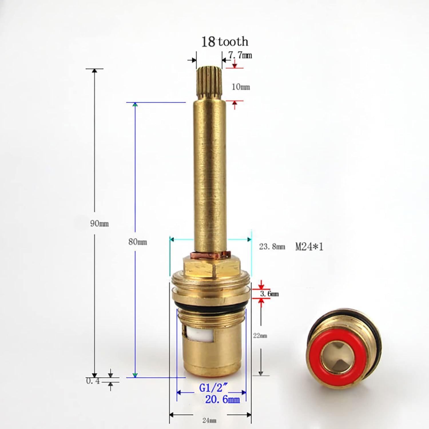 Xzeit Brass Valve,Tap Cartridge Replacement, tap Cartridge Replacement, Replacement Tap Cartridges 16 Splines Brass Tap Valve Quarter Turn,E (Color : B) (Color : E)