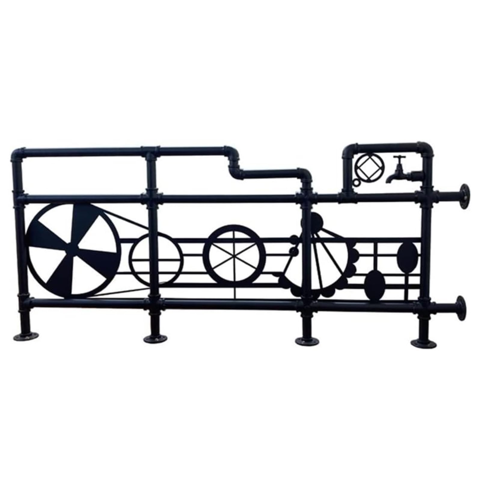 Stair Railing Outdoor Handrails Black Wrought Iron Hand Rail Stepped Guardrail for Outdoor Steps Fit 0 to 3 Steps Transitional Handrail